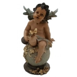 Anjo com Borboleta no Pé em Cima de Bola 15.5 cm