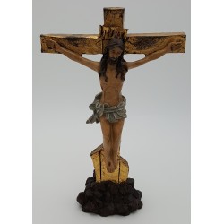 Crucifixo em Marfinite com Folha D'Ouro - 27 cm