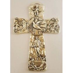 Crucifixo de Metal Argentado do Espírito Santo